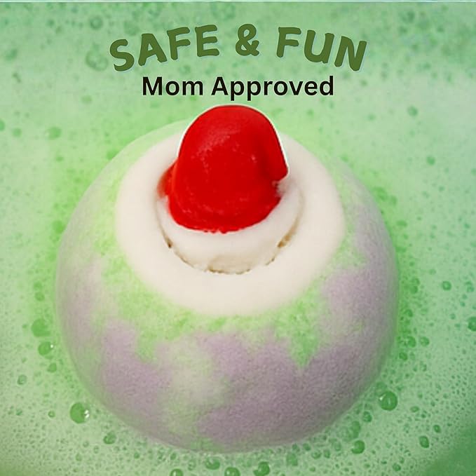 EvolutionUSA 12 Christmas Bath Bombs for Kids - Holiday Bath Bombs with Surprise Inside, Perfect Christmas Stocking Stuffers or Festive Holiday Bathombs Set, Natural & Hypoallergenic Bath Ball Set