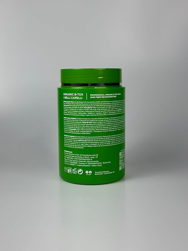 I Belli Capelli Ravenna Organic B-tox Hair Treatment Kit- 1kg/35.02 oz Hair B-tox + 300ml/10.1 fl.oz Anti-Residue Shampoo