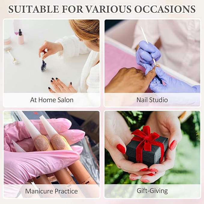 SUTOKAKA 5 Sets Manicure Prep Kit for Travel Home, Portable Basics 5 in 1 Nail Salon Pedicure Tools, Sponge Toe Finger Separators, Cuticle Trimmer Pusher, Nail File & Plastic Stick