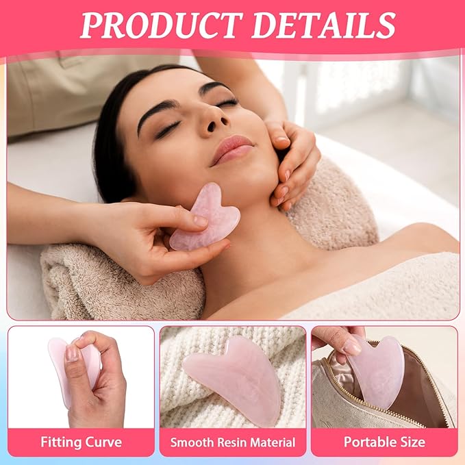 100 Pcs Gua Sha Facial Tools Bulk Resin Gua Sha Massage Tool Heart Shaped Guasha Stone for Face and Body Neck and Eye Massage Spa Acupuncture Skin Care Gift for Woman to Prevent Wrinkles