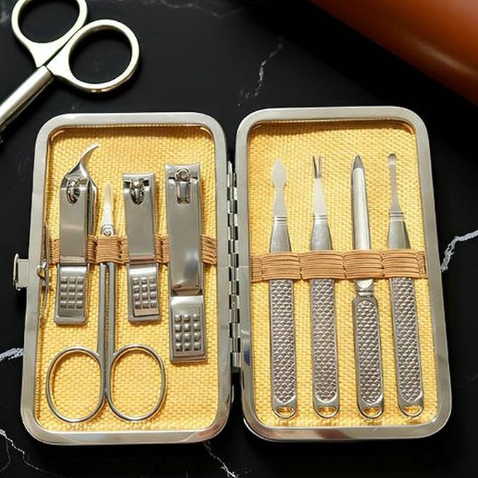 Manicure Set for Men and Women Professional Nail Clippers Kit with Travel Case Stainless Steel Pedicure Grooming Tools Accessories Nail Care Tools with Leather Case,Mothers Day
