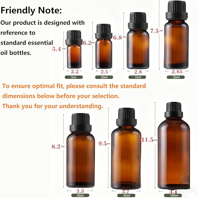 VolksRose 5~100ml 9 Holder Wooden Essential Oil Organizer - Storage Rack with Stickers - Elegant Travel & Display Stand for Essential Oils, Nail Polish, Perfume, Compact Shelf for Tabletop