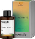 Scentify Tokyo Nights Aroma Oil Refill for Diffusers – Bergamot, Grapefruit & Sandalwood, Amber Woods – Luxury Aromatherapy Fragrance – 100ml / 3.38oz