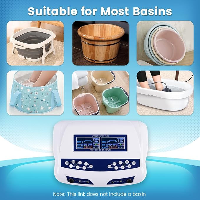 Ionic Foot Bath Detox Machine, Professional Ion Cleanse Dual Ionic Detox Foot Bath Spa Ion Spa Chi Cleanse System for Home USE, 8 Mode Foot Spa Detox, Far Infrared Belt