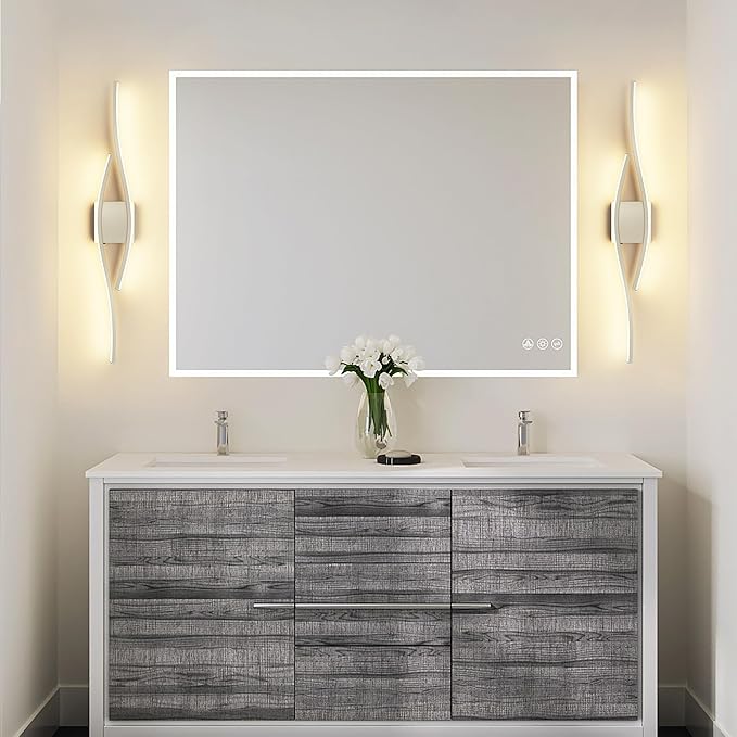 Joossnwell Bathroom Vanity Light Modern Bathroom Lighting Fixture Over Mirror Brushed Nickel 5CCT Dimmable Led Bath Vanity Light Bar 31.5 Inch