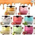 8PCS Bee Lip Balm Pot, Fruit Moisturizing Propolis Lip Mask, Lip Mask Overnight Moisturizing Lip Balm Hydrating Prevention Dry and Crack Lip Scrubs Exfoliator Lip Wrinkle Care Products (SET B)