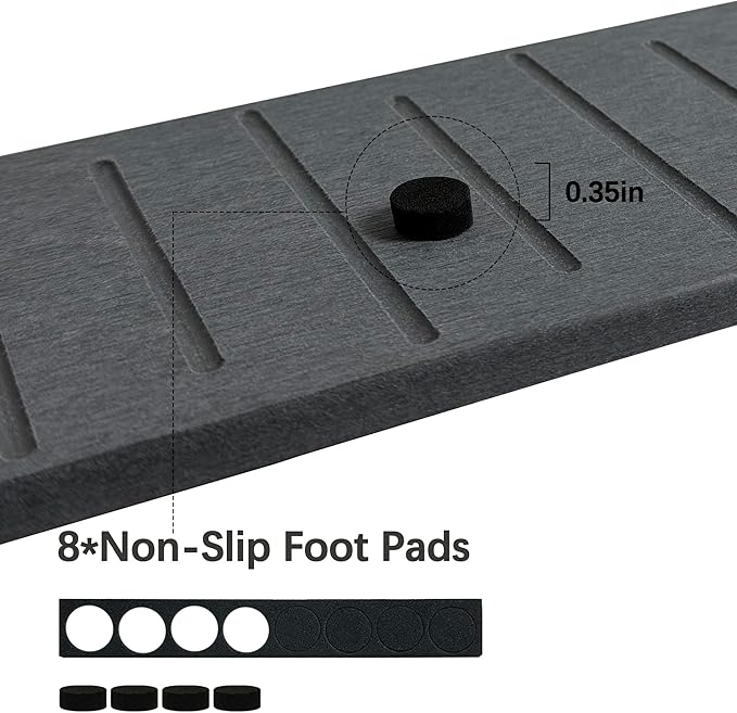 2PCS Water Absorbing Stone Tray for Cosmetics & Hand Soap & Houseplants, 8.7" x 4.3" Ultra-Absorbent Diatomite Coaster | Fast-Drying Bathroom & Kitchen Organizer, Dark Gray