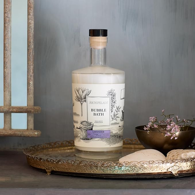 Archipelago Botanicals Luxury Lavender Bubble Bath, Moisturizing and Hydrating Gentle Bubble Bath, Helps Refresh, Restore and Soothe All Skin Types, 25 oz