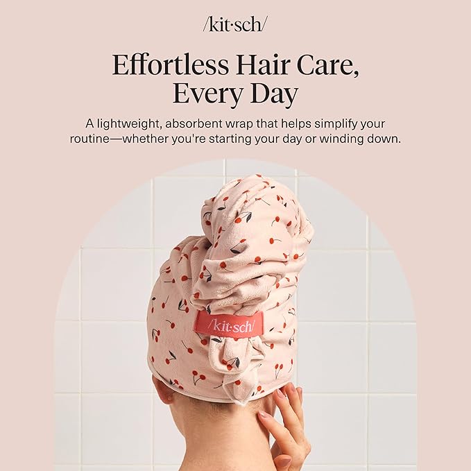 Kitsch Plush Microfiber Hair Towel Wrap for Women – Ultra Absorbent Microfiber Bath Towels for Wet, Curly, Long or Short Hair – Anti-Frizz Hair Wrap, Great Hair Care Gifts for Women