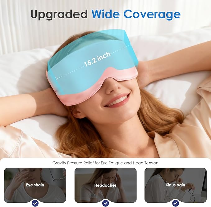 Weighted Eye Mask for Sleeping, Soft Minky Sleep Mask for Side Sleeper with Adjustable Buckle, 100% Blockout Design, Ideal for Meditation, Relaxation and Travel, Includes Storage Pouch (Pink)