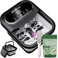 OOAMBB Collapsible Foot Spa with Heat, Bubble and Temp Control, Foot Bath Massager with XL Touch Screen and Massage Rollers, Foot Soaking Tub, Pedicure Foot spa for Stress Relief (Black +Green)