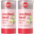 Onyx Professional Cracked Heel Repair Balm Stick for Dry Cracked Feet Treatment, Citrus Scent, 2 pack - Moisturizing Foot Balm, Rolls On, No Mess Like Foot Cream or Foot Lotion, Heel Treatment