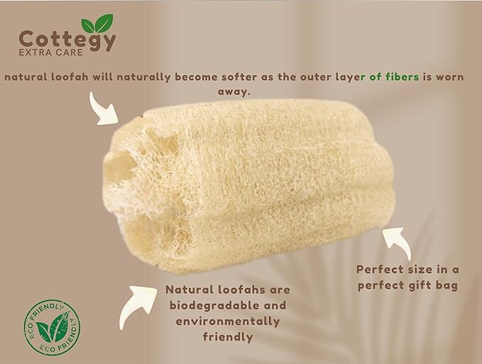 Premium Exfoliating Loofah Gloves – Natural Egyptian Loufa Sponge Body Scrubber Mitts for Soft, Radiant Skin – Gentle Exfoliation & Deep Clean (1-Pack) (Count 1)