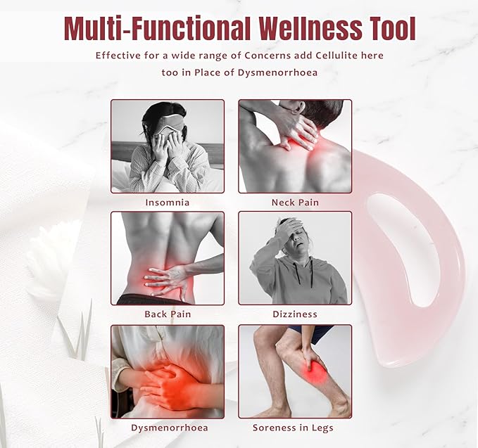 RAAFI Large Body Gua Sha Tool for Cellulite Removal, Lymphatic Drainage and Muscle Relaxation - Easy Grip Gua Sha Body Massager Tool for Legs, Neck & Whole Body. Resin