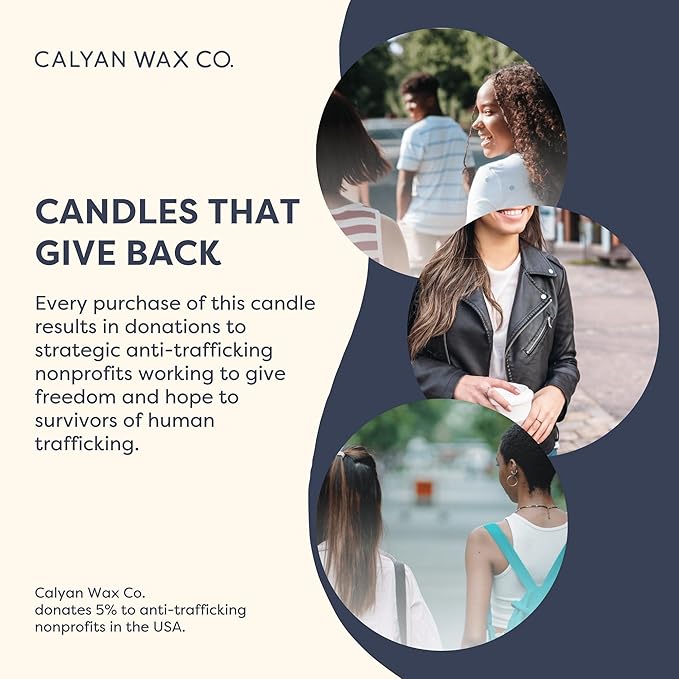 Calyan Wax Co. Charcoal & Sandalwood 3 Wick Scented Candle - 30 Hour Burn - Luxury 3 Wick Soy Candles - Non Toxic Soy Wax Candles - Long Lasting Large Glass Jar Candle for Home - 8oz