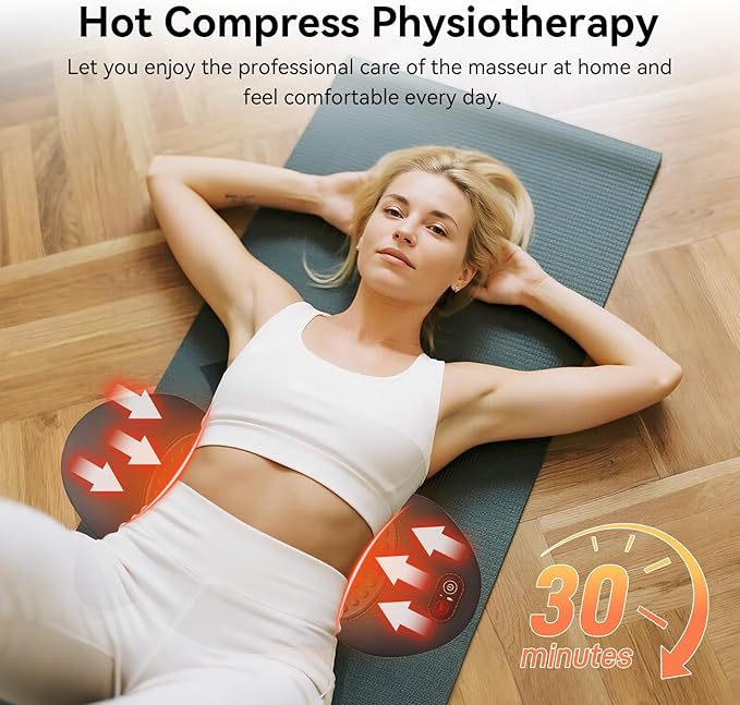 3 in 1 Electric Lumbar Support Pillow with Adjustable Height for Bed and Chair, Back Massager with Heat, Back Massager for Pain Relief Deep Tissue, Electric Lumbar Pillow with Heat Vibration Traction