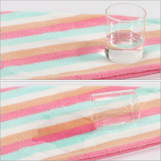 AuroTrends Microfiber Hair Towel 2Pack, Hair Towel Wrap for Women/Kids- Super Absorbent Soft Microfiber Towel for Hair, Hair Drying Towels for Long/Thick/Fine/Curly Hair (Set of 2, Rainbow)