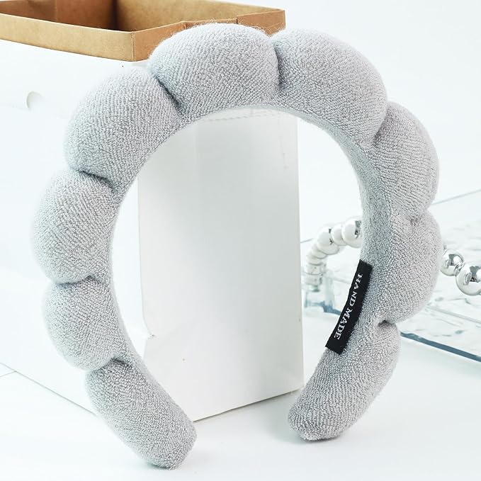 Spa Headbands for Washing Face Makeup Skin Care Women Bubble Facial Beauty Headbands Puffy Shower Towel Band Hairband