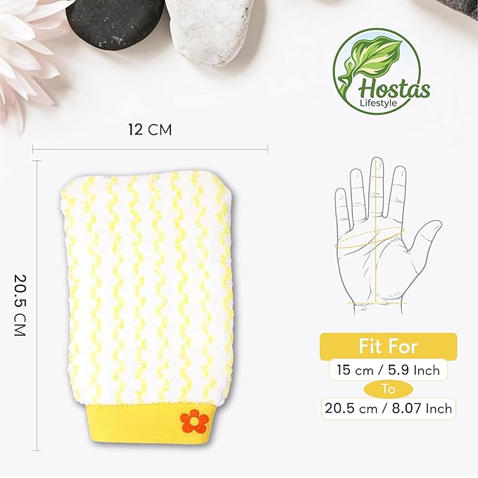 Not So Kitty Exfoliating Glove for Body Scrub - Dead Skin Remover Mitt for Shower & Bath - Deep Exfoliating Washcloth for Face & Body - Self Tanner Remover(1 Pack) (Yellow)