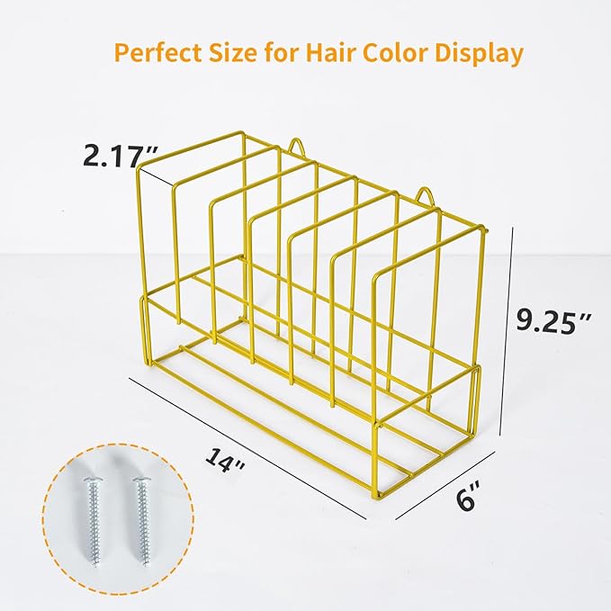 Meudid Hair Color Organizer for Salon - 2 PCS Metal Hair dye Tube Racks Storage Wall Mounted Cabinet Available