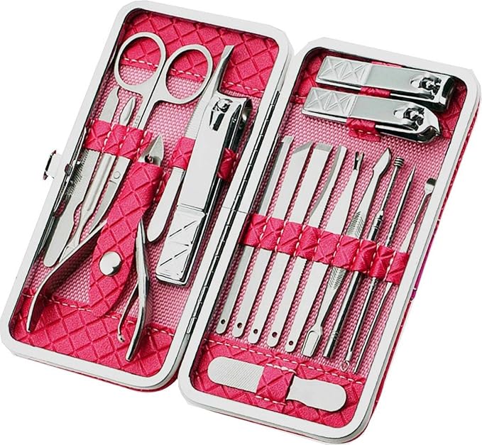 Nail Clippers Set Women Personal Care Tools Accessories Professional Manicure Pedicure Kit with Travel Case Nail Grooming Kit Gifts for Men Women Father Mother