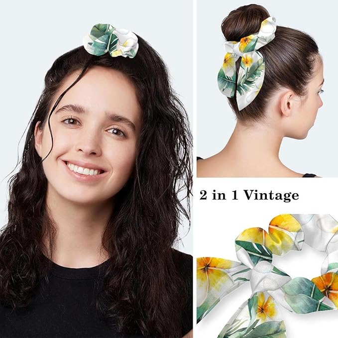 Ethnic Aztec Pattern Adjustable Scrub Cap Hat with Button, Working Hat Sweatband with Bow Hair Scrunchy for Woman