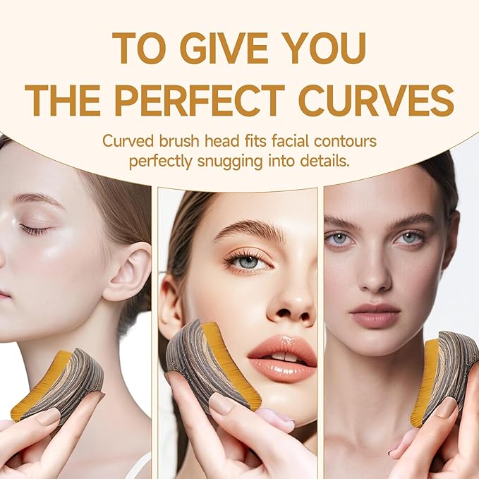 Lymphatic Contour Face Brush 2 Pack, for Lymphatic Drainage & Face Sculpting – Dry Brush for Facial Massage, Anti-Puffiness, Detox & Glow, Ergonomic Design with Soft Bristles