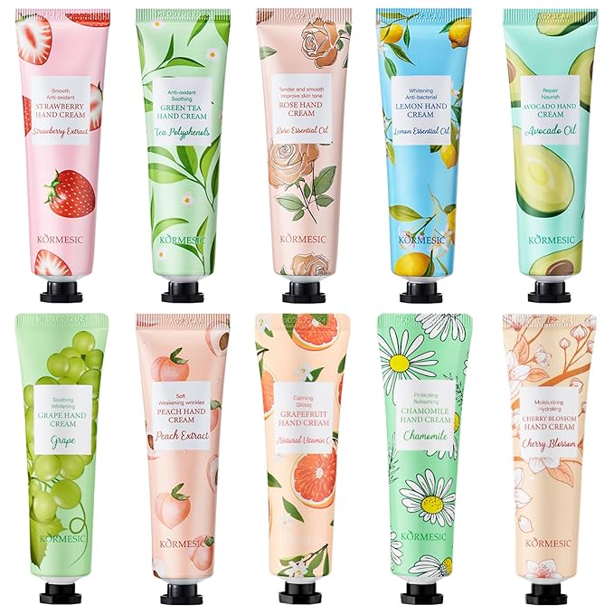 10 Pack Hand Cream for Dry Cracked Hands, Travel Size Moisturizing Mini Hand Lotion Gifts for Women with Natural Fragrance - Christmas Gifts,Thanksgiving Gifts,Teacher Appreciation Gifts,Party Favors