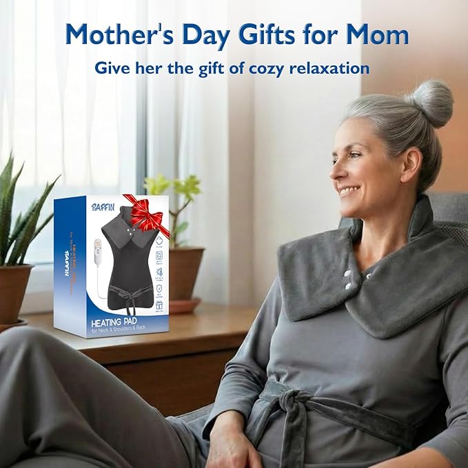 Mothers Day Gifts, Heating Pad for Neck Shoulders Back, Large 24''*37'' Heat Pad for Full Body, Electric Heated Pad for Seniors Edlerly, Birthday Gifts for Women Men Mom Dad Wife Husband