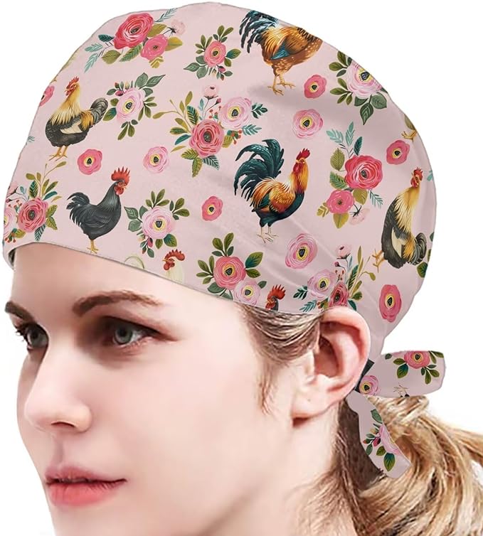 JoyLamoria Novelty Printed Cap with Sweatband Women Men Adjustable Tie Back Hats for Paiting