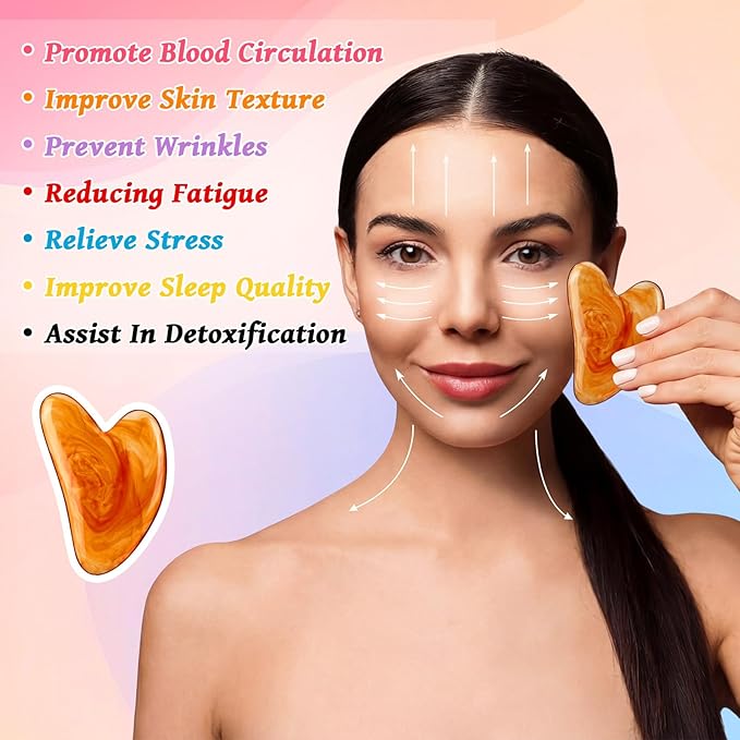 120 Pcs Gua Sha Facial Tools Bulk Resin Gua Sha Massage Tool Heart Shaped Guasha Stone Board for Woman Face Acupuncture, Jawline Sculpting, Puffiness Reducing, Skin Care Gift, 12 Colors