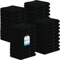 Avalon Towels Cotton Washcloths – (Pack of 36) Size 12x12 Inches, 100% Ring Spun Cotton, Soft & Absorbent Face Towels, Gym Towels, Hotel and Spa Quality, Reusable Fingertip Towels (Black)