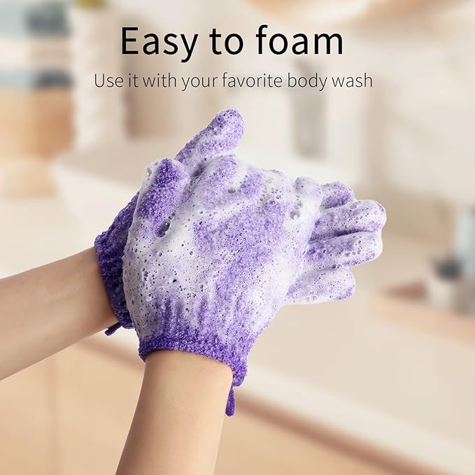 Alotpower 24 Pieces Exfoliating Bath Gloves, Made of 100% Nylon,12 Colors Double Sided Exfoliating Gloves for Beauty Spa Massage Skin Shower Scrubber Bathing Accessories