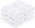 Superior Egyptian Cotton Pile Face Towel/Washcloth Set of 6, Ultra Soft Luxury Towels, Thick Plush Essentials, Absorbent Heavyweight, Guest Bath, Hotel, Spa, Home Bathroom, Shower Basics, White