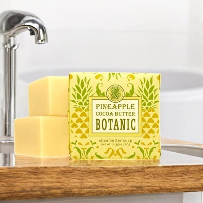 Greenwich Bay Mini Botanical Soap Bars – 12 Pack 1.9 oz Each – Individually Wrapped Guest Soaps for Airbnb, Spa, Travel, Bath – Travel Size Bar Soap Set, Pineapple