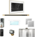 Mr Steam XDream Steam Shower Ctrl Pkg w/iSteamX Control and Linear Steamhead in White Polished Brass