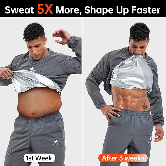 HOTSUIT Men Sauna Suit Sweat Suits Durable Gym Exercise Workout Jacket