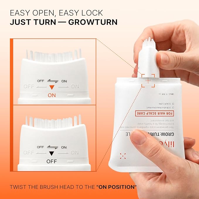 lilyeve GROWTURN Hair Growth Serum with Built-in Brush, Heartleaf-Derived Exosomes to Revitalize, Korean Hair Care, 3.38 fl. oz. (Pack of 4)