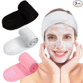 Whaline 3Pcs Spa Facial Headband Make Up Wrap Head Terry Cloth Headband Adjustable Washable Towel for Shower Makeup Face Washing Skincare Facial Treatment Sport Fits (White, Black, Pink)