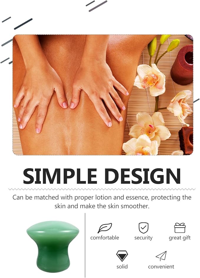 FOMIYES Jade Massager: Mushroom Gua Sha - 2Pcs Green Jade Quartz Mushroom Face Massage Rollers Stones Scraping Massage Tool for Men Women, Massager for Face, Eyes, Relieve Fine Lines and Wrinkles