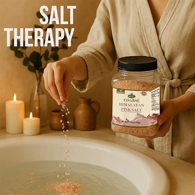 Good Tierra Himalayan Pink Salt in Jar - Coarse, 5 lb (4 Pack of Salt Bulk) - Ideal for Bath Salt, Table Salt Grinders, and Spice Jars
