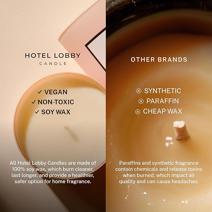 Hotel Lobby Island Candle – Luxury Hand-Poured 9.75oz 100% Soy Wax with Coconut, Vanilla, Rum, Jasmine, and Sandalwood – Paraffin-Free, Infused with Essential Oils, 65-Hour Clean Non-Toxic Burn