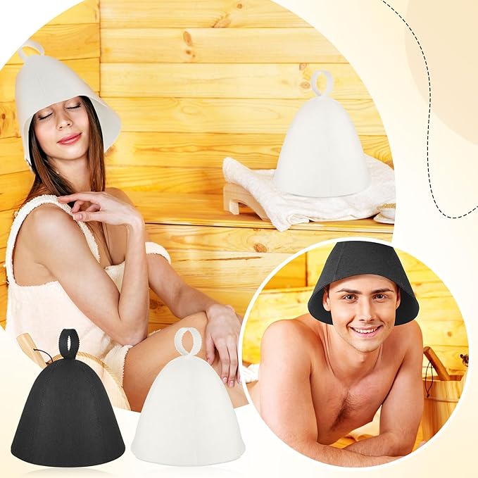 JaGely Sauna Hat for Men Women Sauna Hat Vaporarium Cap Russian Banya Cap for Bath House Accessories