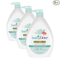 Baby Dove Sensitive Skin Care Baby Wash Fragrance Free Moisture For Baby Bath Time Fragrance Free and Hypoallergenic, Washes Away Bacteria 34 oz (Pack of 3)