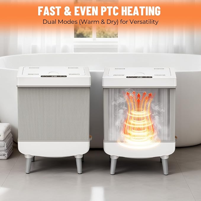 Large 35L Blanket & Towel Warmer for Bathroom – Foldable Fabric Warmer with Timer, Rapid PTC Heating, Fits Blankets, Robes & Towels, Safe Overheat Protection