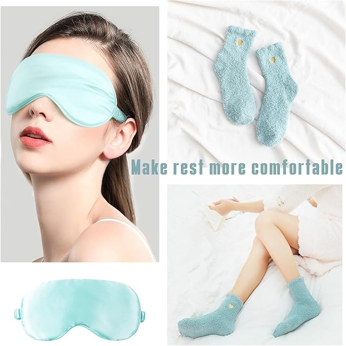 AHAGIFTREE Birthday Gifts for Women Self Care Gifts Get Well Soon Gifts Baskets with Moon lamp for Women After Surgery,11PC Spa,Thinking of You Gift, Care Package for Mom Friend (Turquoise)