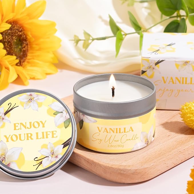 Mothers Day Gifts for Mom, Birthday Gifts for Women, Relaxing Spa Gift Baskets for Women, Warm Vanilla Self Care Package, Bath and Body Inspirational Gift Set for Her Wife Best Friend Sister Coworker