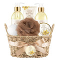 Bath and Body Warm Vanilla Sugar Spa Gifts for Women, with Shower Gel, Bubble Bath, Body Lotion, Bath Bomb, Bath Salt, Spa Basket Gift Set for Women, 7pcs Set Gifts