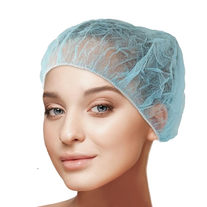 Medical Nation 21" Disposable Bouffant Caps Hair Net | CASE OF 1000, BLUE | Non-Woven, Non-Pleated Hairnets | Perfect for Medical, Labs, Nurse, Tattoo, Food Service, Hospital, Cooking - Size 21" Blue