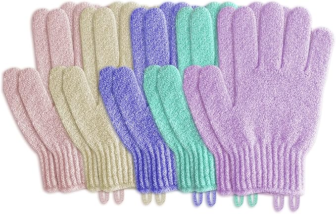 MIG4U Shower Exfoliating Scrub Gloves, Bathing Gloves Body Wash Dead Skin Removal Deep Cleansing Sponge Loofah for Women Men
